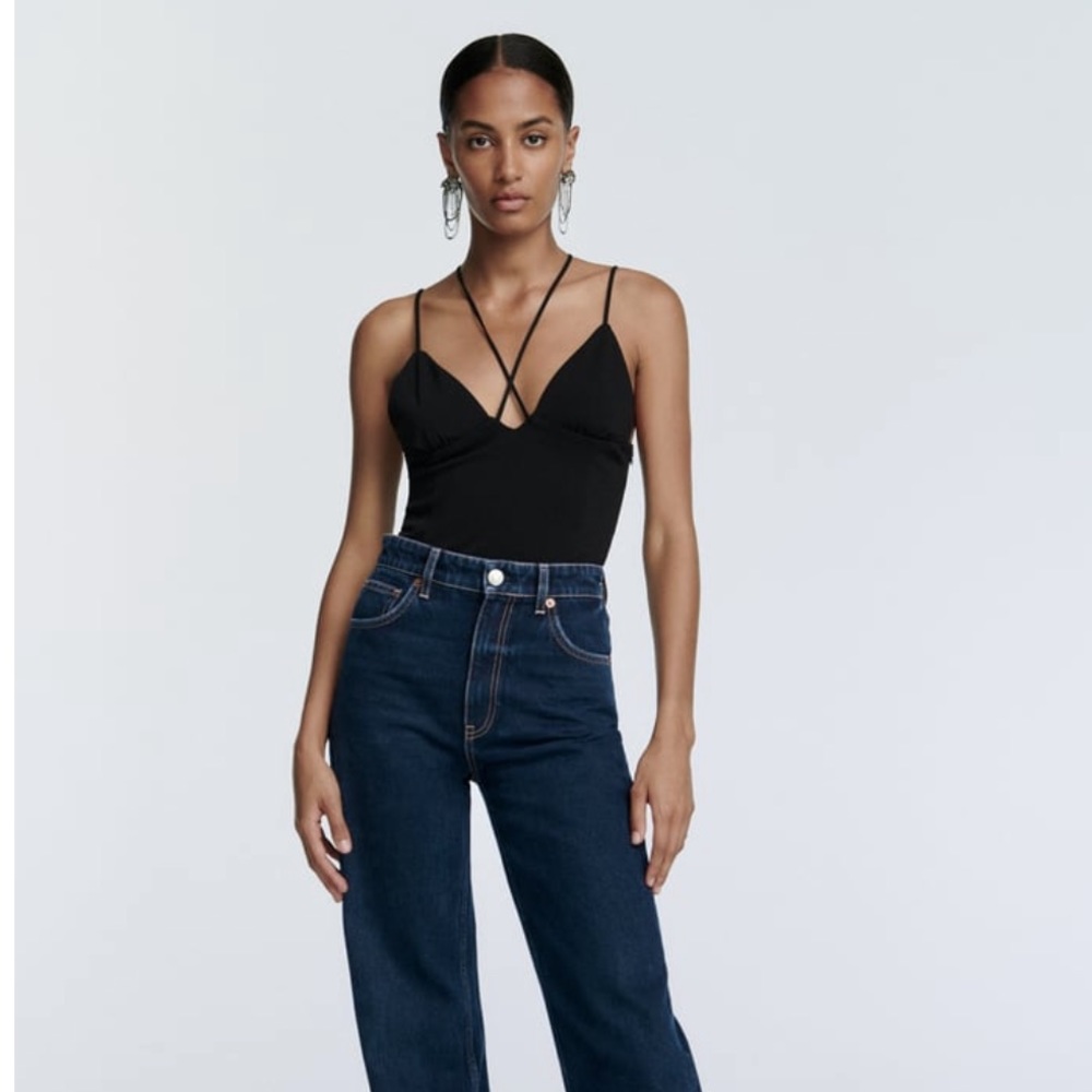 Zara Black Sexy STRAPPY BODYSUIT